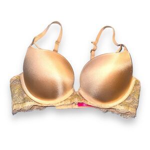 La Senza Womens Beyond Sexy Lace Pushup Bra Convertible Stappy Nude Gold 34B